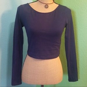Forever 21 long sleeve, blue crop top